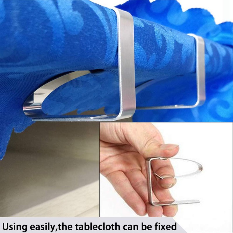 Amokee Tablecloth Clip, 10 Stainless Steel Tablecloth Clips, Table Cloth