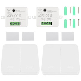 EPLZON Wireless Lighting Switch RF Transmitter Safety Switch and 10A 240V Receiver Controller Relay Used for Lighting Under 1500W (2 Receivers and 2 Switches)