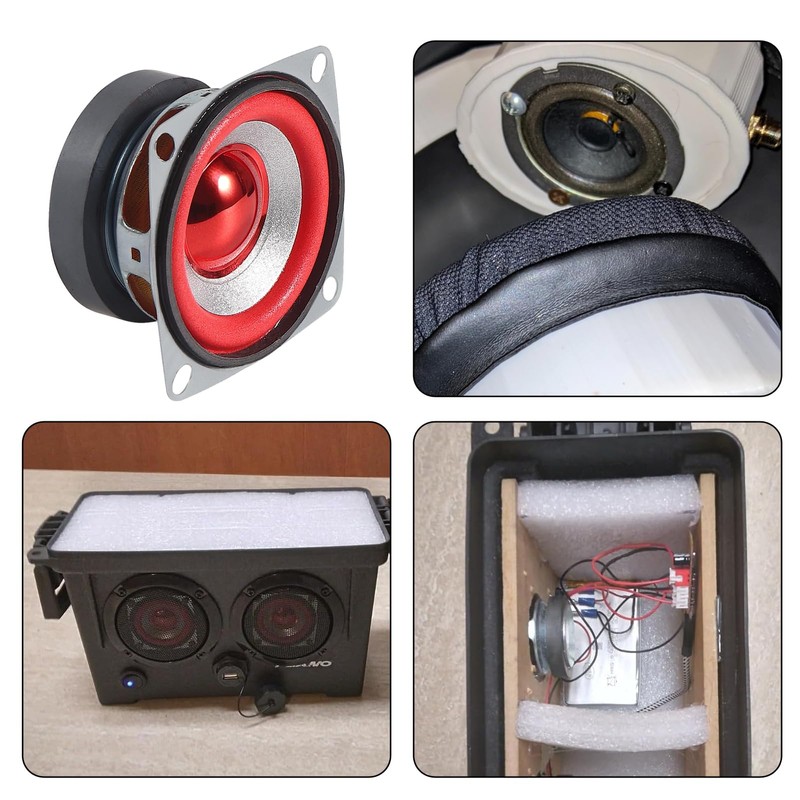 DWEII 4 Pack 4Ohm 5W Full Range Audio Speaker Bass