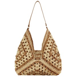 Straw Hobo Bags for Women Vintage Straw Tote Bag Summer Beach Shoulder Bag Designer Hand-woven Beach Bag for Travel 2024