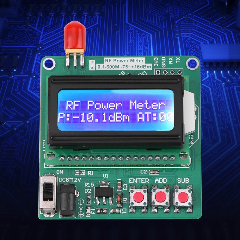 Digital LCD RF Power Meter -75~16 dBm 1-600MHz Radio Frequency