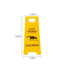 Cat vomit caution sign,Cat Vomiting Warning Signs Set of 2 - Silica Gel Funny Warning Signs, High Visibility Yellow Indoor/Outdoor Pet Safety Decorations, The Gift for Feline Friends