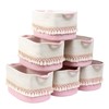 6 Pack Storage Basket for Shelves, Boho Cotton Rope Storage