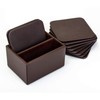 Dacasso Chocolate Holder Brown Leather 10 Square Coaster Set