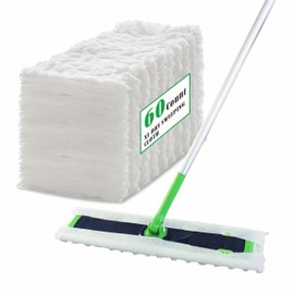 JEBBLAS XL Pet Dry Sweeping Cloth Refills Heavy Duty Mop Pads Multi Surface Refills for Floor Mopping and Cleaning,Disposable Sweeping Cloth for XL Sweeper, Pack of 60 Pcs