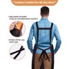 Adjustable Work Tool Apron with Secure Multi Phone Pocket -