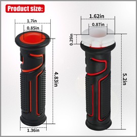 7/8" Motorcycle Grips Assembly Compatible with 22mm Throttle Tube with 2 Cable mounting Positions, 60 Degree Reach Full Throttle,Improve Turn Security, 1 Pair AQBB Handlebar Grips(Red)