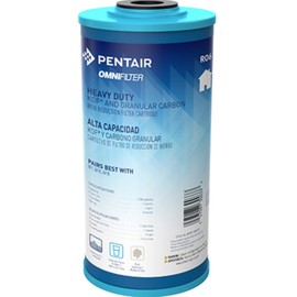 Pentair OMNIFilter RO6 Carbon Water Filter, 10-Inch, Whole House Heavy Duty Big Blue KDF and Granular Carbon Iron Reduction Replacement Cartridge, 10" x 4.5", 5 Micron, Blue
