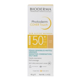 BIODERMA, Protector Solar, Photoderm COVER Touch Mineral Tono Claro, FPS50+, Alta Cobertura, Efecto Maquillaje, 40ML