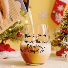 JERIO Boyfriends Mom Gifts,Christmas,Birthday,Mothers Day Gift for Mother in Law，Appreciation Gift For Boyfriend's Mom 15 Oz Wine Glass