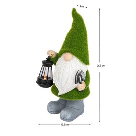 Ideen mit Herz LED Garden Gnome | Garden Gnome | Figure for the Garden, Patio and Balcony | Decoration and Lighting | Gnome Lantern Outdoor | Dimensions: 26.5 cm High, 12.5 cm Wide