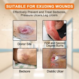 Carbou Silicone Wound Care Products, 7.2''x7.2''(18cm x18cm) Bordered Silicone Adhesive Sacral Foam Dressing,Silicone Wound Dressing,Box of 5 dressings