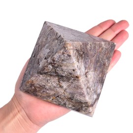JIC Gem Large Sphalerite Geode Pyramid Natural Crystal Pyramid for Reiki Meditation Home Office Decor 90-100 mm / 3.5-4 Inch