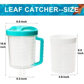 Pool Leaf Canister Catcher for Pool Vacuum with Mesh Basket, in-line Leaf Catcher for Swimming Pool Cleaner, Fits Suction Manual & Automatic Pool Cleaners(white)