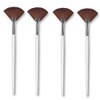 4 Pack Fan Brushes Fan Mask Brush Set, Facial Mask Brush Mask Applicator Brush for Peel Mask Makeup Tool (Brown)