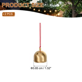 PATIKIL Small Bulk Hanging Bell, 2 Pcs Chinese Feng Shui Bell Good Luck Wind Chime for Door Window Home Garden Decor Wealth and Safe Pendant, Golden-Red
