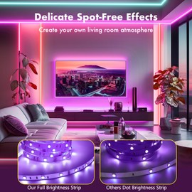 YILINM Smart LED Strip Lights,16.4FT RGB led lights for bedroom,with 24Key Remote and App,Music Sync Color Changing,Adjust 16 Million Colors Led Light Strips,for Room Home Kitchen Decor Party