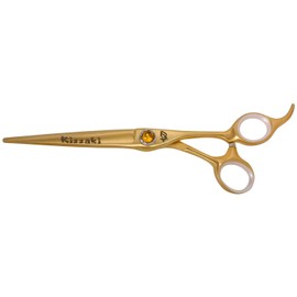 Kissaki Hair Scissors Shobu 7.0 inches Gold Titanium Hair Cutting Scissors Hairdressing Shears