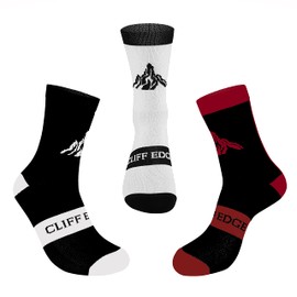 Cliff Edge 3 or 6 cycling socks, road racing, cycling socks, bike socks, mountain biking - long with reinforcement in the midfoot for more stability and endurance, 3x White
