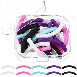 30pcs Eyelash Curler Refill Pads – Universal Silicone Rubber Replacement Pads for Eyelash Curlers with Clear Storage Box (Mixed Colors)