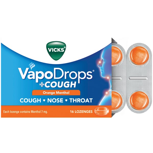 Vicks Vapodrops + Cough Lozenges 16 - Orange Menthol