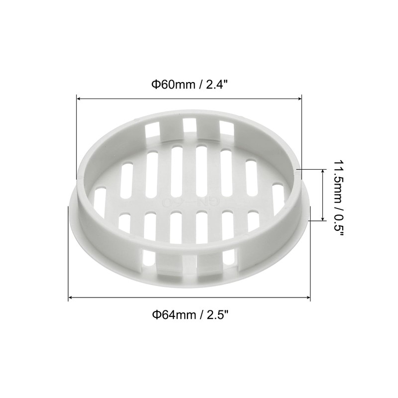 sourcing map 10Pcs 60mm/2.4in Air Vents Circular Soffit Vents, Light