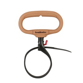 Southwire CLPT02 2-Inch Adjustable Heavy Duty Clamp Tie w/ Rotating Handle; Reusable Zip Down Cable; Brown