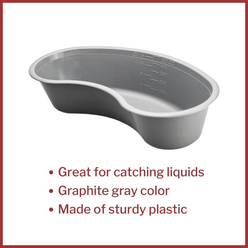 McKesson Emesis Basin, Plastic, Graphite, 500 cc, 1 Count