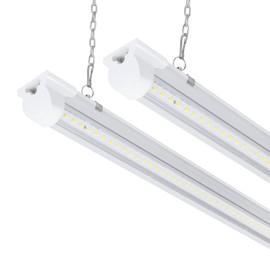 EPESTOEC 2Pack 4FT LED Shop Light Garage Lights,42W 5000K 6300LM White Light,Hanging/Surface Mount for Warehouse Workshop Basement,Linkable LED Shop Lights,Plug and Play