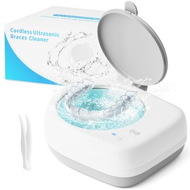 Ultrasonic Retainer Cleaner, Cordless Retainer Cleaner Machine with 2000mAh, Professional 50kHz Dental Cleaning Pod, Portable Ultrasonic Cleaner Retainer Only