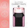 Glitter Bling Car Mats 4-Piece Set, Two-Tone Shiny Carpet Car