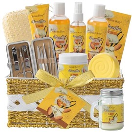 Saint Roy Cestas De Regalo De Spa Para Mujer, Regalos De Navidad Para Mujer, Cesta Grande De 25 Piezas Para Mujer Y Hombre, Kit De Baño Y Ducha,