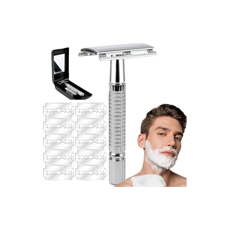 Rastrillo Clásico Barbero Desarmable Ecológico Acero Inoxidable