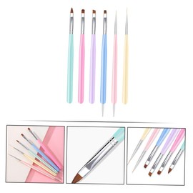 Mikinona 6pcs Nail Art Pen Set Manicure Drawing Tools Set Nail Art Brushes for Home Salon