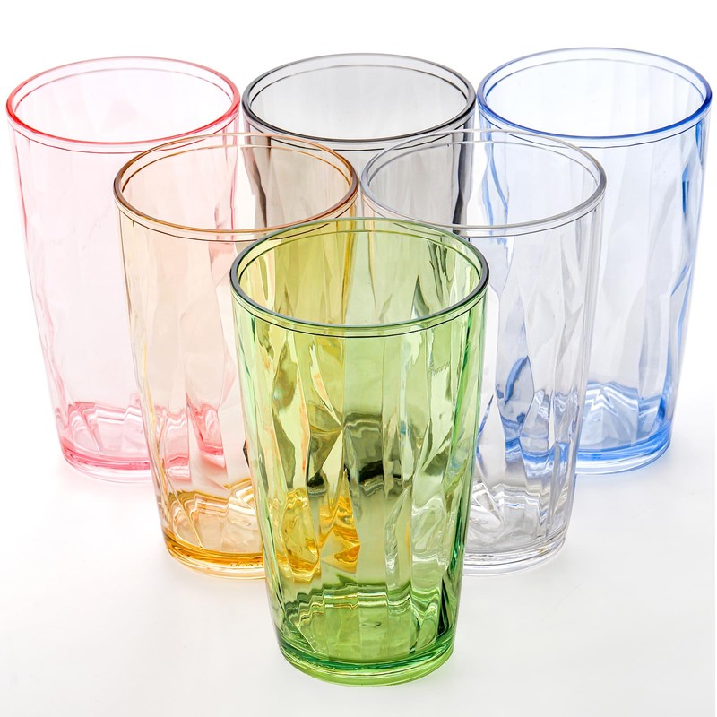 Hedume 6 Pack 17oz Premium Drinking Glasses, Set of 6