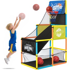 LovesTown Arcade Basketball Game, Basketball Hoop for Kids with 4 Balls Outdoor Indoor Active Play Toys Carnival Games Birthday Gifts for Boys Girls