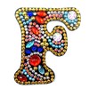 MEDOYOH DIY Letters "F" Diamond Painting Key Chains, Double-Sided Retro