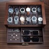 High End Watch Box for Men, 12 Slot Wooden Watch