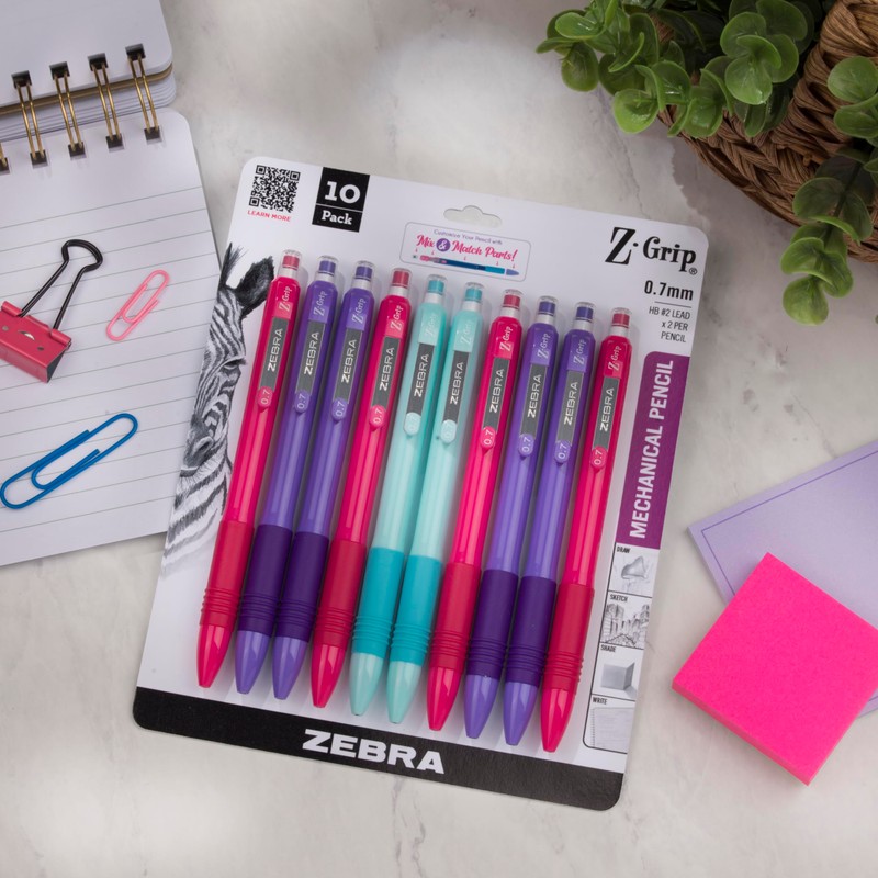 Zebra Pen Z-Grip Mechanical Pencils, 0.7mm Point Size, HB #2