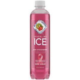 Sparkling Ice, Kiwi Strawberry Sparkling Water, with Antioxidants and Vitamins, Zero Sugar, 17 fl oz Bottles (Pack of 12)