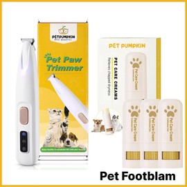 2025 New Pet Trimmer for dogs and cats,Waterproof Rechargeable Pet Shaver with LED Light, Multifunctional Pet Hair Clippers for Paws Eyes Ears Face Rump,dog stuff,cat paw trimmer#cozyvibes#petlife:_Bundle Deal 1 Trimmer + 3 Footblam