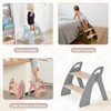 Wooden 2 Step Stool for Kids Bathroom Sink Foldable Anti-Slip