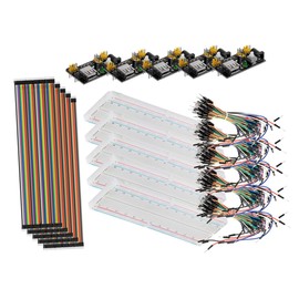 Operitacx Breadboard Starter Kit Teiliges DIY Lernset mit Löchern Stromversorgungsmodul Farbigen Jumper Kabeln für Experimente Labors