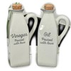 Ceramic Oil and Vinegar Bottle Set Speckled Grey Table Kitchenware