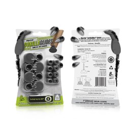 GorillaGlides CB213 Chair Swivel Sliders/Floor Protector Glides (Set of 8 Swiveling Glide Feet) Screw-On Sliders for Angled/Slanted Furniture Legs, 1 Inch Round