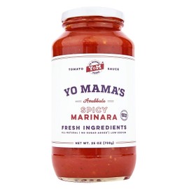 Keto SPICY Marinara Pasta Sauce by Yo Mama's Foods - Pack of (1) - No Sugar Added, Low Carb, Low Sodium, Gluten Free, Paleo Friendly, and Made with Whole, Non-GMO Tomatoes.