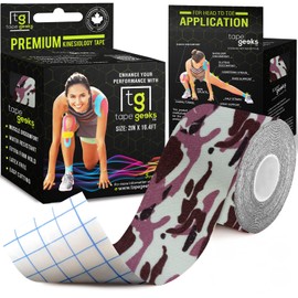 TapeGeeks Kinesiology Tape Physio Tape Bandage Tape Kinesiology Tape Roll Kinesiology Tape for Face Medical Tape for Skin Dynamic Tape