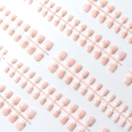 LIARTY 480 Pcs Press On Nails Short, French Tip False Nails Manicure, 12 Size Acrylic Full Cover Artificial Fake Nails, Natural