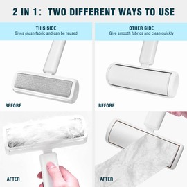 Lint Brush CATISM 2 in 1 Lint Roller for Pet Hair Self-Cleaning Lint Brush Lint Roller Pet Hair Remover Furniture Pet Hair Lint Roller Removal Dog Hair Cat Hair
