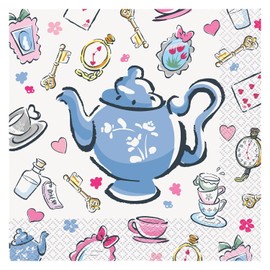 Unique 77282 Alice in Wonderland Party Napkins, 16ct6.5" X 6.5"